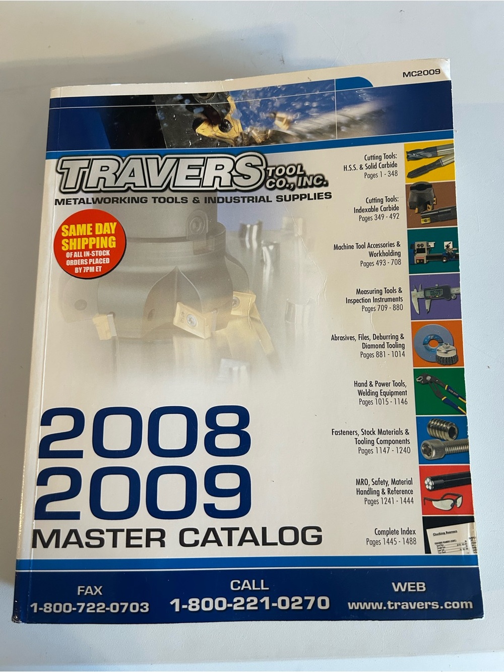 Travers Tool 2008 2009 Master Catalog Metalworking Industrial Supplies